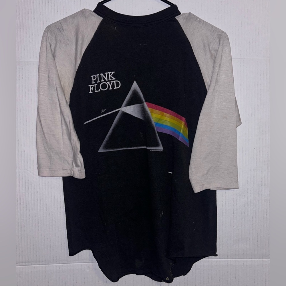 Vintage 80s Pink Floyd Dark side of the moon tour 1987 shirt & Original Ticket